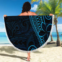 Black Blue Polynesian Tribal Beach Blanket - Polynesian Pride
