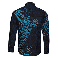 Black Blue Polynesian Tribal Family Matching Long Sleeve Bodycon Dress and Hawaiian Shirt LT9 - Polynesian Pride