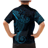 Black Blue Polynesian Tribal Family Matching Mermaid Dress and Hawaiian Shirt - Polynesian Pride
