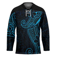 Black Blue Polynesian Tribal Hockey Jersey - Polynesian Pride