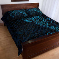 Black Blue Polynesian Tribal Quilt Bed Set - Polynesian Pride