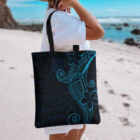 Black Blue Polynesian Tribal Tote Bag - Polynesian Pride