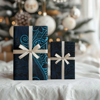 Black Blue Polynesian Tribal Wrapping Paper - Polynesian Pride