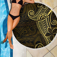 Black Gold Polynesian Tribal Beach Blanket - Polynesian Pride