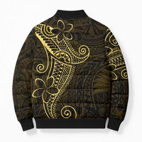 Black Gold Polynesian Tribal Bomber Puffer Jacket - Polynesian Pride