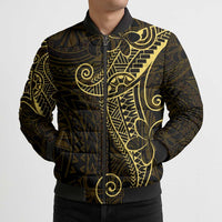 Black Gold Polynesian Tribal Bomber Puffer Jacket - Polynesian Pride