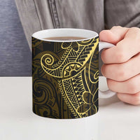 Black Gold Polynesian Tribal Ceramic Mug - Polynesian Pride