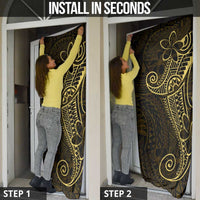 Black Gold Polynesian Tribal Door Cover - Polynesian Pride