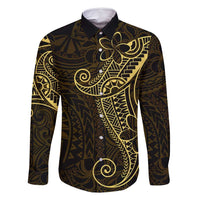 Black Gold Polynesian Tribal Family Matching Mermaid Dress and Hawaiian Shirt - Polynesian Pride