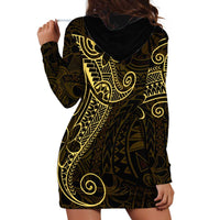 Black Gold Polynesian Tribal Hoodie Dress LT9 - Polynesian Pride