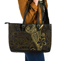 Black Gold Polynesian Tribal Leather Tote Bag LT9 - Polynesian Pride