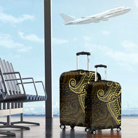 Black Gold Polynesian Tribal Luggage Cover - Polynesian Pride