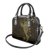 Black Gold Polynesian Tribal Shoulder Handbag - Polynesian Pride