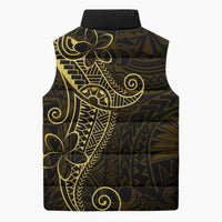 Black Gold Polynesian Tribal Sleeveless Puffer Jacket LT9 - Polynesian Pride