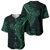 Black Green Polynesian Tribal Baseball Jersey - Polynesian Pride