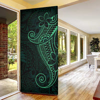 Black Green Polynesian Tribal Door Cover - Polynesian Pride