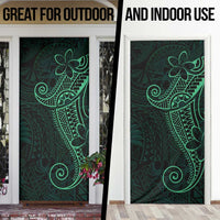 Black Green Polynesian Tribal Door Cover - Polynesian Pride