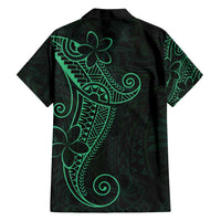Black Green Polynesian Tribal Family Matching Summer Maxi Dress and Hawaiian Shirt - Polynesian Pride