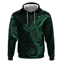 Black Green Polynesian Tribal Hoodie - Polynesian Pride