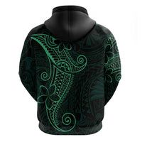 Black Green Polynesian Tribal Hoodie - Polynesian Pride