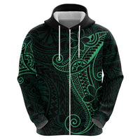 Black Green Polynesian Tribal Hoodie - Polynesian Pride