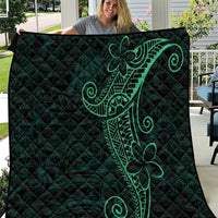 Black Green Polynesian Tribal Quilt - Polynesian Pride