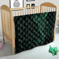 Black Green Polynesian Tribal Quilt - Polynesian Pride