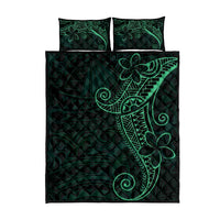 Black Green Polynesian Tribal Quilt Bed Set - Polynesian Pride