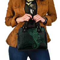 Black Green Polynesian Tribal Shoulder Handbag - Polynesian Pride