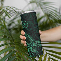 Black Green Polynesian Tribal Skinny Tumbler - Polynesian Pride