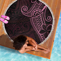 Black Pink Polynesian Tribal Beach Blanket - Polynesian Pride