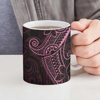 Black Pink Polynesian Tribal Ceramic Mug - Polynesian Pride
