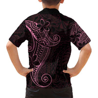 Black Pink Polynesian Tribal Family Matching Short Sleeve Bodycon Dress and Hawaiian Shirt LT9 - Polynesian Pride