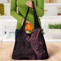 Black Pink Polynesian Tribal Grocery Bag - Polynesian Pride