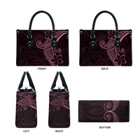 Black Pink Polynesian Tribal Leather Bag - Polynesian Pride