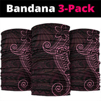 Black Pink Polynesian Tribal Neck Gaiter LT9 package One Size: 25*50cm Pink - Polynesian Pride