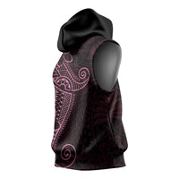 Black Pink Polynesian Tribal Sleeveless Hoodie - Polynesian Pride