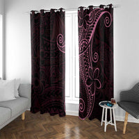 Black Pink Polynesian Tribal Window Curtain - Polynesian Pride