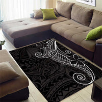 Black White Polynesian Tribal Area Rug - Polynesian Pride