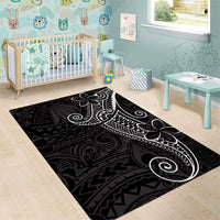 Black White Polynesian Tribal Area Rug - Polynesian Pride