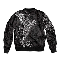Black White Polynesian Tribal Bomber Jacket - Polynesian Pride