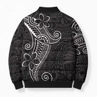 Black White Polynesian Tribal Bomber Puffer Jacket - Polynesian Pride