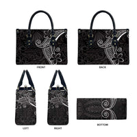 Black White Polynesian Tribal Leather Bag - Polynesian Pride
