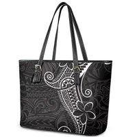 Black White Polynesian Tribal Leather Tote Bag LT9 - Polynesian Pride
