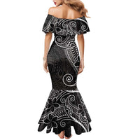 Black White Polynesian Tribal Mermaid Dress - Polynesian Pride