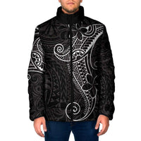 Black White Polynesian Tribal Padded Jacket - Polynesian Pride