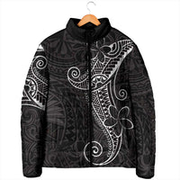 Black White Polynesian Tribal Padded Jacket - Polynesian Pride