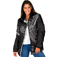 Black White Polynesian Tribal Padded Jacket - Polynesian Pride