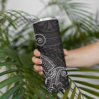 Black White Polynesian Tribal Skinny Tumbler - Polynesian Pride