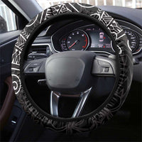 Black White Polynesian Tribal Steering Wheel Cover - Polynesian Pride